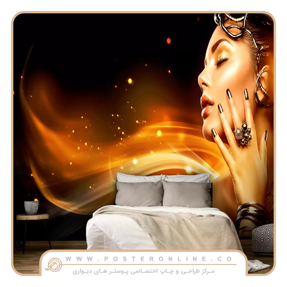 پوستر دیواری آرایشگاه زنانه طرح نیم رخ چهره کد w-2027