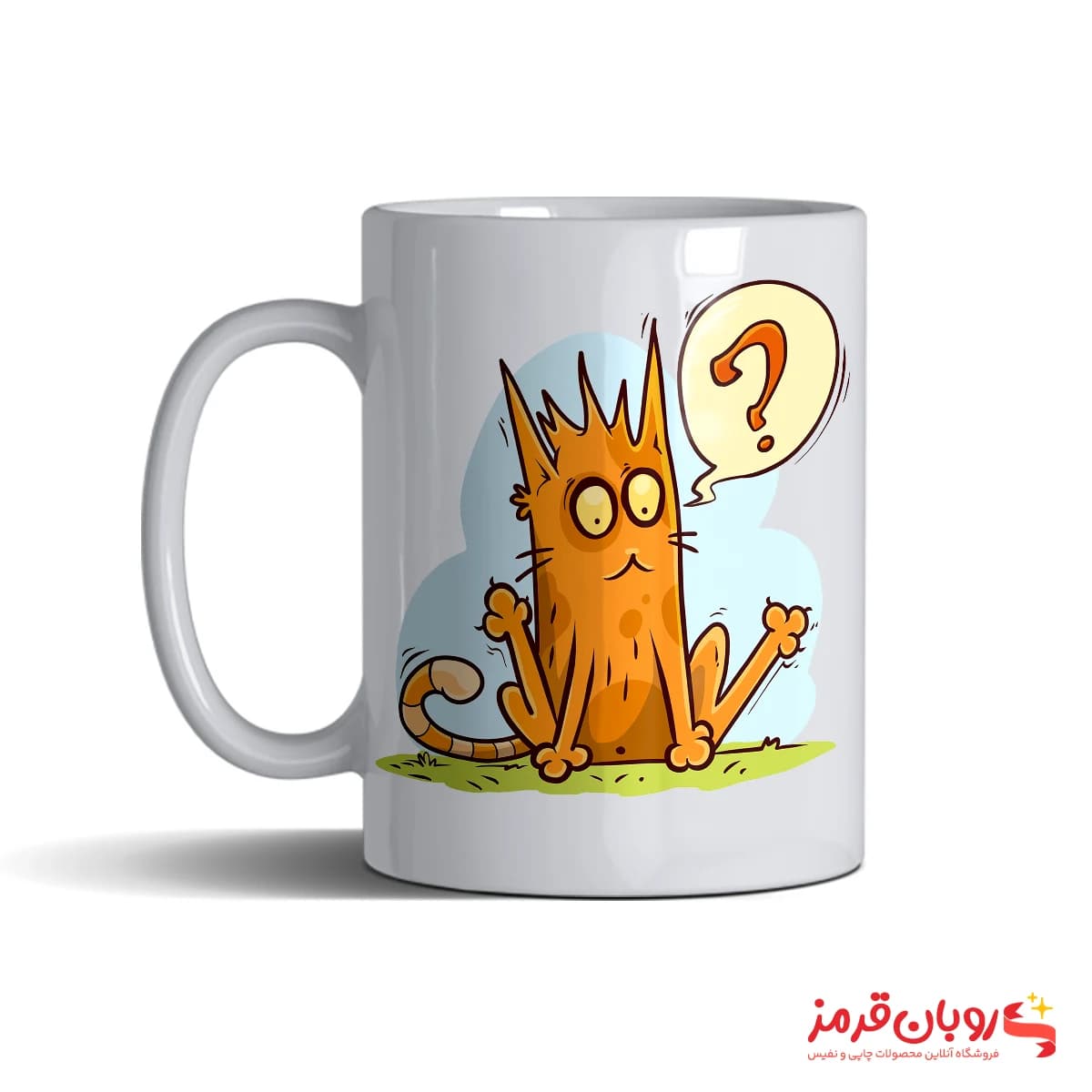 ماگ 41 گربه نارنجی وحشت زده