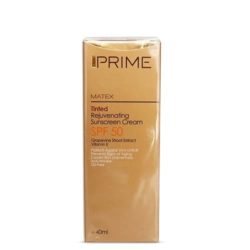کرم ضد آفتاب فاقد چربی جوان کننده رنگ طبیعی پریم مدل Matex با SPF 50 حجم 40 میل — تصویر ۲
