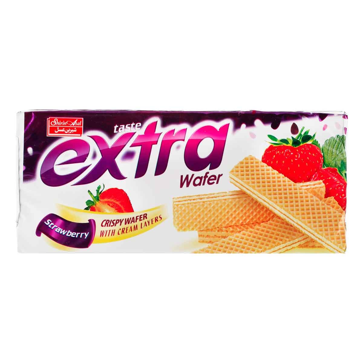 ویفر با کرم توت فرنگی اکسترا شیرین عسل 100 گرم