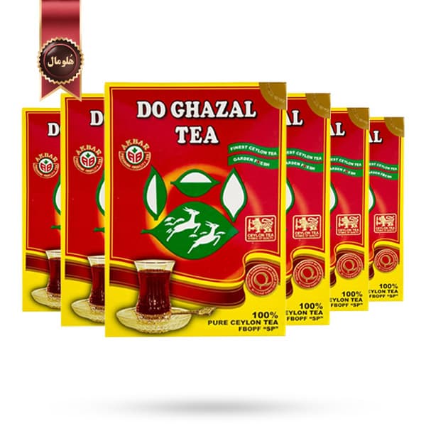 6 بسته چای دو غزال Do Ghazal مدل سیلان خالص Pure Ceylon وزن 500 گرم (اورجینال)