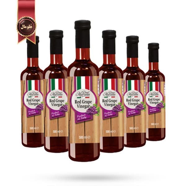 6 عدد سرکه دون مارسلو Don Marcello مدل سرکه انگور قرمز Red Grape Vinegar حجم 500 میلی لیتر (اورجینال)