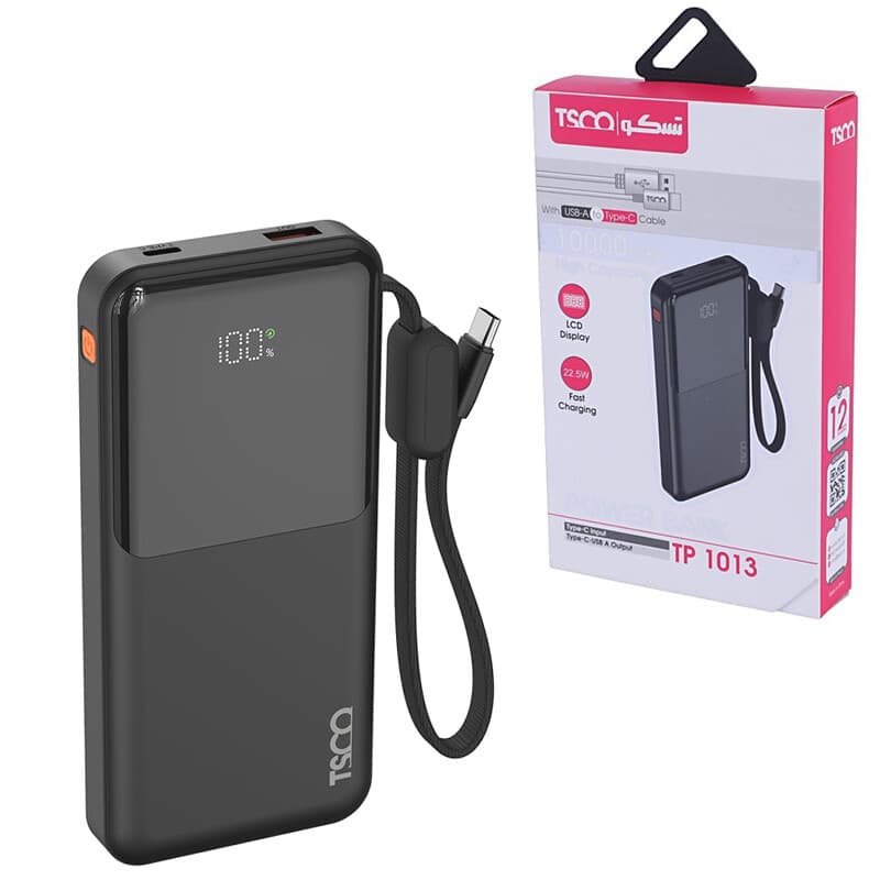 پاور بانک فست شارژ تسکو TP 1013 PD 22.5W ظرفیت 10000 میلی آمپر ساعت