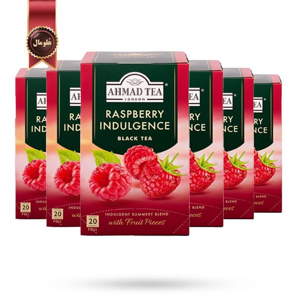 6 بسته چای احمد Ahmad Tea مدل لذت تمشک Raspberry Indulgence پک 20 تایی (اورجینال)