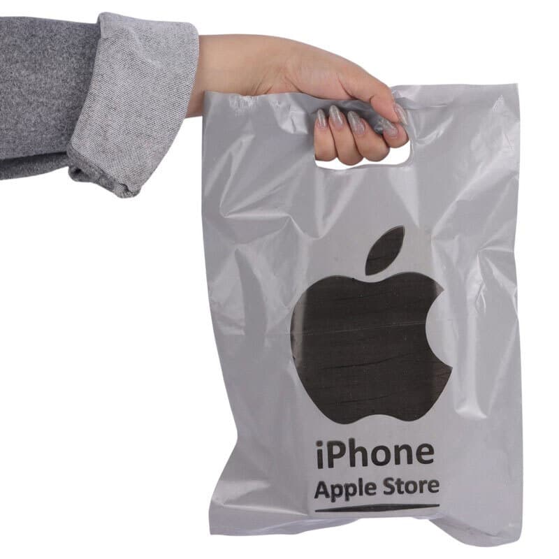 نایلون دسته دار طرح Apple سایز 35*25 سانتی متر بسته 1 کیلویی کد 3 — تصویر ۲