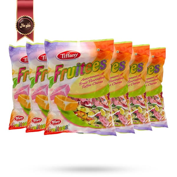 6 بسته شکلات شیری تیفانی Tiffany مدل میوه ها Fruitees وزن 700 گرم (اورجینال)