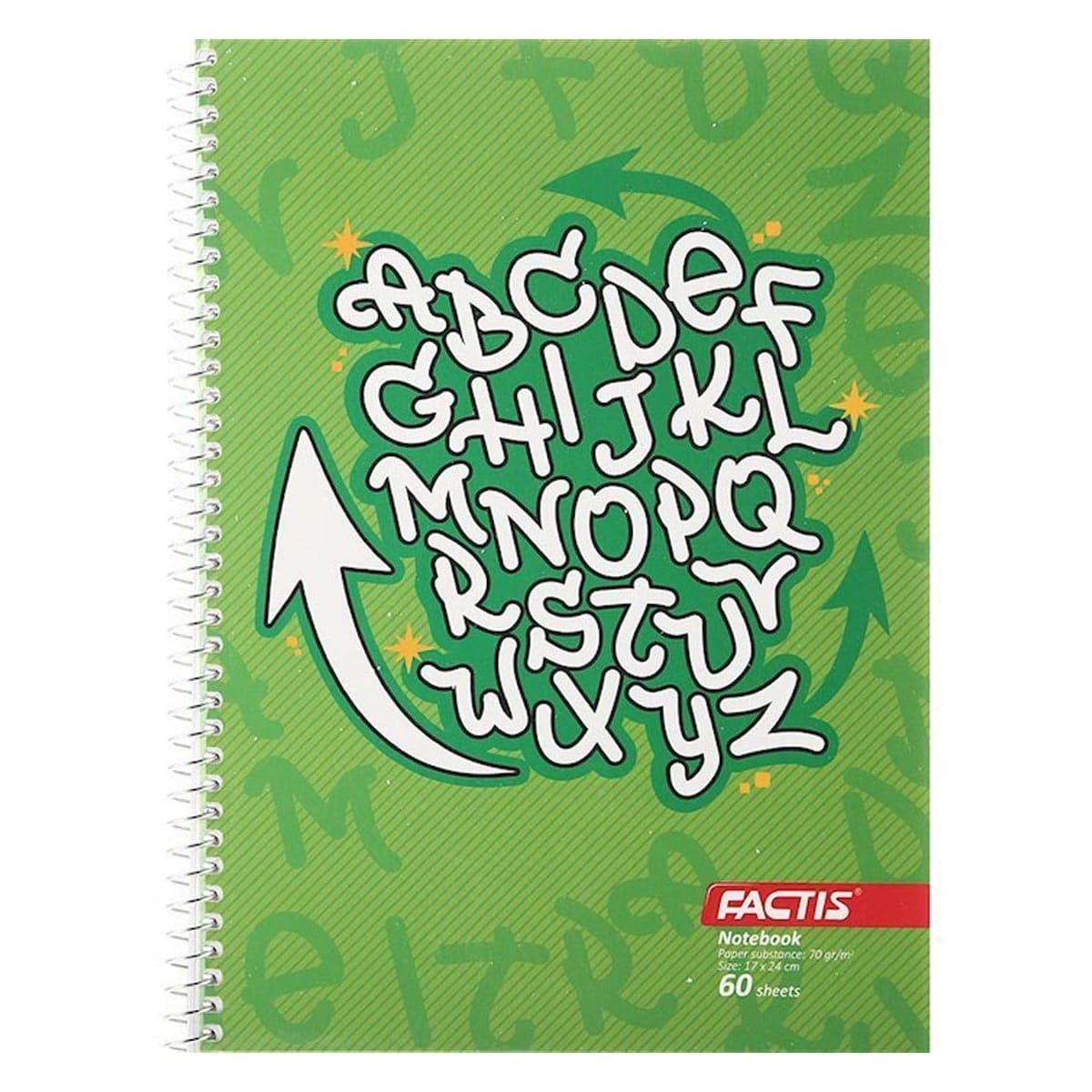 دفتر زبان سیمی 60 برگ فکتیس طرح English Alphabet کد 1557