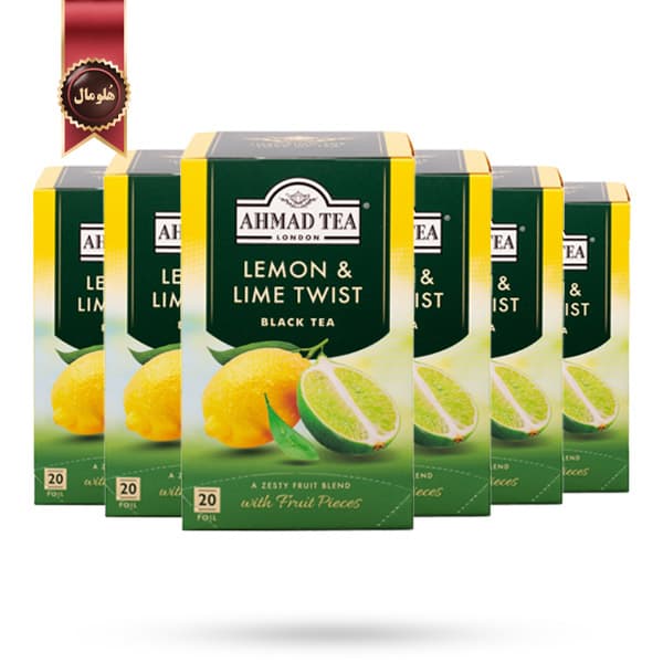 6 بسته چای احمد Ahmad Tea مدل لیمو و لیمو تویست Lemon & Lime Twist پک 20 تایی (اورجینال)