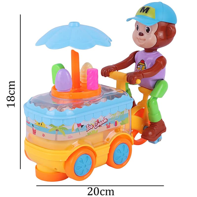 اسباب بازی میمون بستنی فروش موزیکال Le Xuan Di Toys NO.802 کد 101982 — تصویر ۴