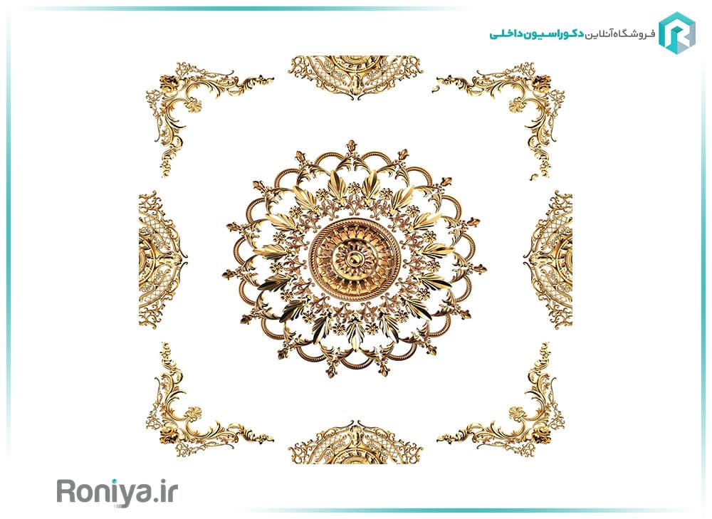 آسمان مجازی مجلل طلایی و سفید کد 927
