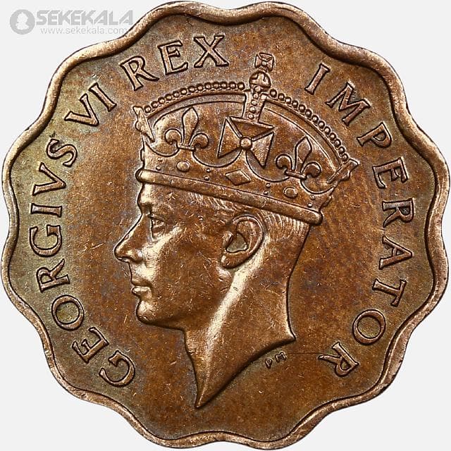 سکه 1 پیاستر قبرس مستعمره بریتانیا 1946 (جرج ششم) (بسیار کمیاب) — تصویر ۲