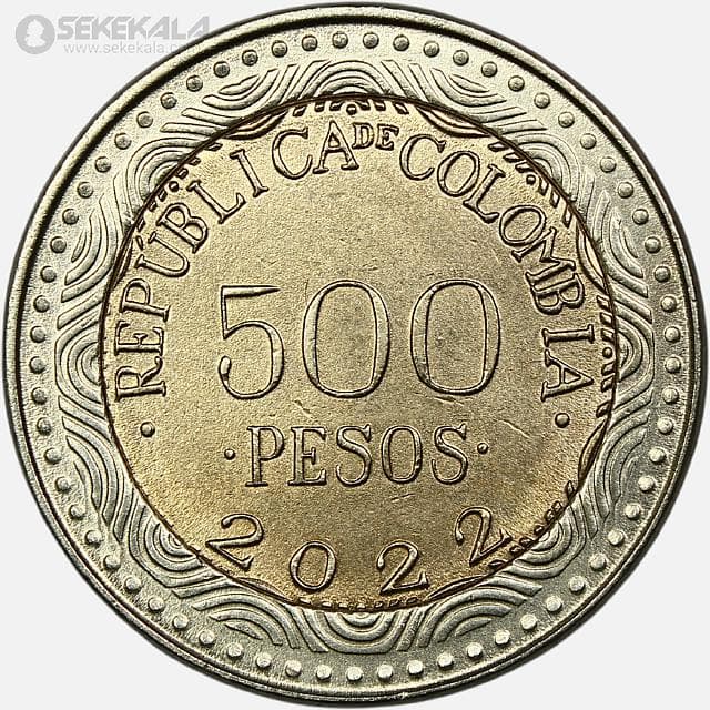 سکه 500 پزو دوفلزی کلمبیا 2022 /2023 — تصویر ۲