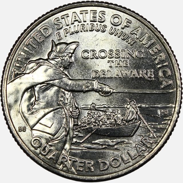 سکه کوارتر (25 سنت) یادبودی آمریکا 2021 D (عبور از دلاور)(UNC)