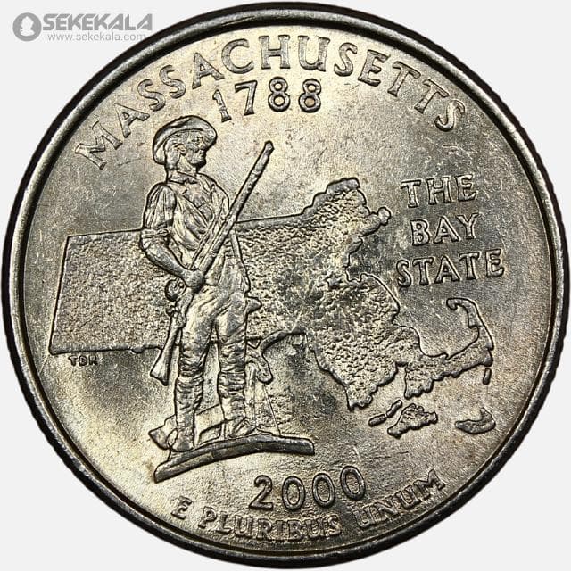 سکه کوارتر (25 سنت) ایالتی آمریکا 2000 P (کیفیت +AU)