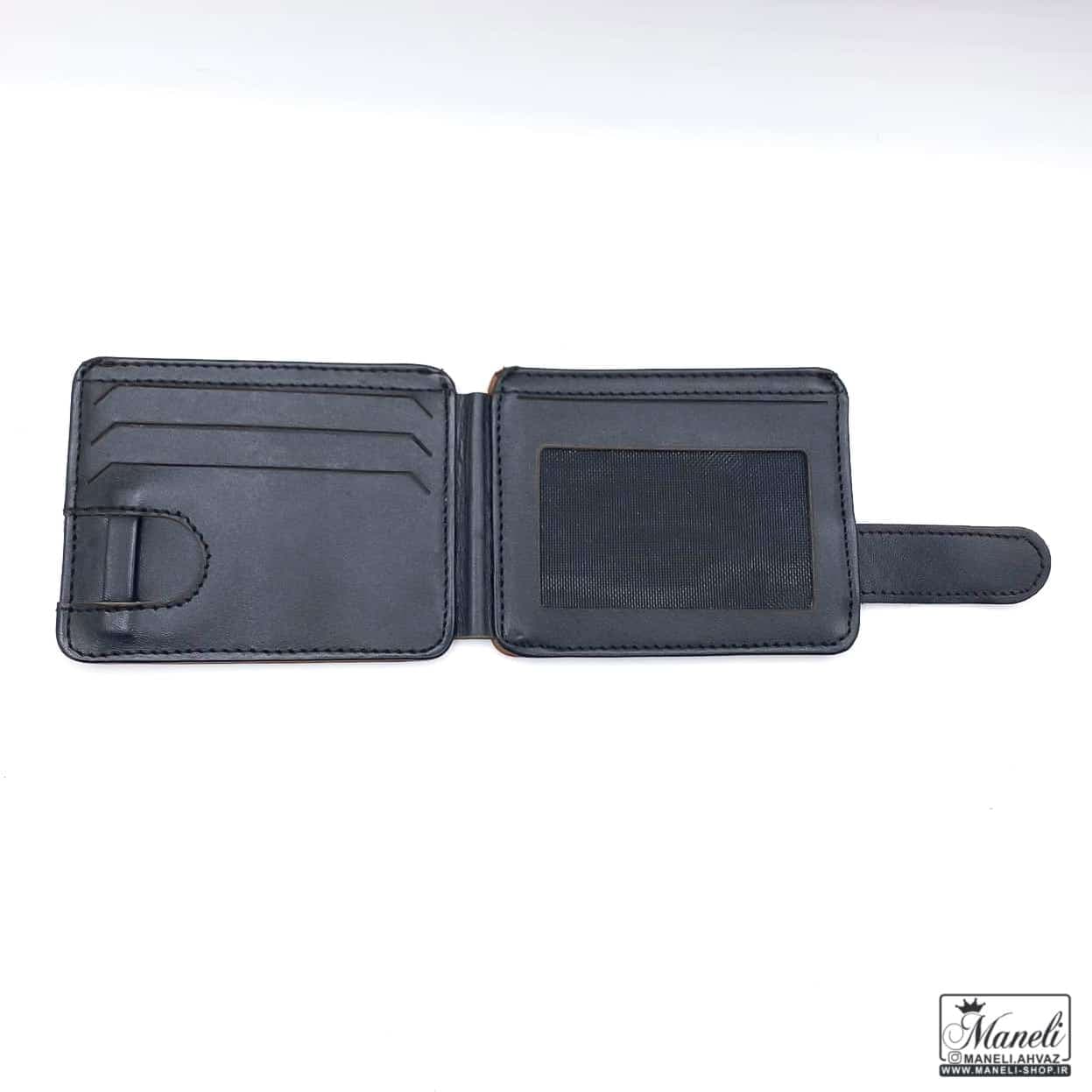 کیف چرم جاکارتی دورو از برند چرمسال با طراحی منحصر به فرد – رنگ مشکی و عسلی — تصویر ۴