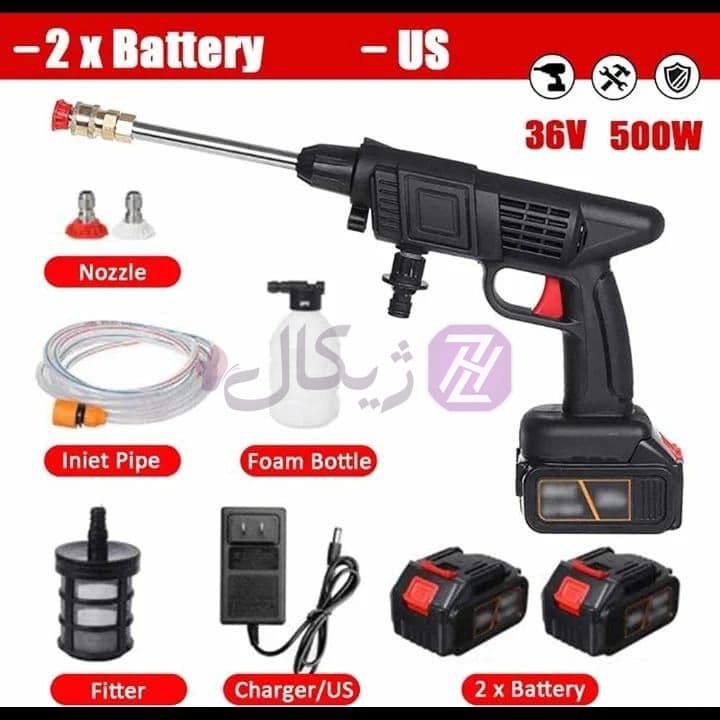 دستگاه کارواش خانگی شارژی 500 وات cleaning gun — تصویر ۶