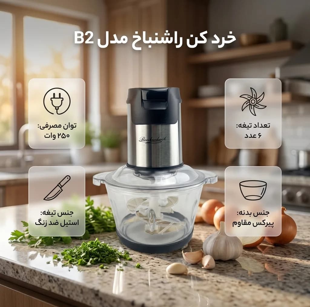 خرد کن 2 لیتری راشنباخ مدل B2 — تصویر ۱۰
