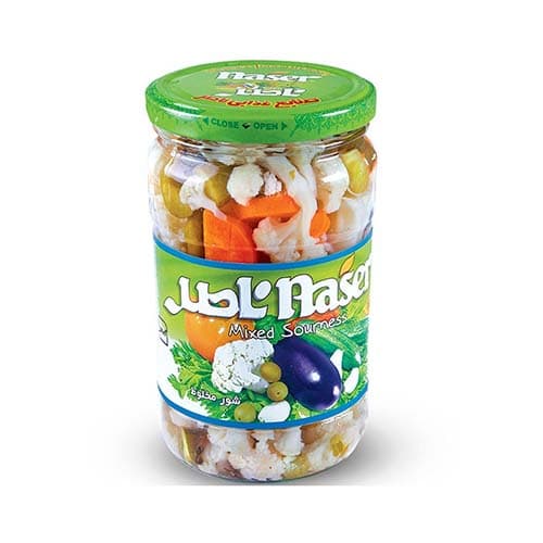 ترشی مخلوط شیشه 700گ ناصر