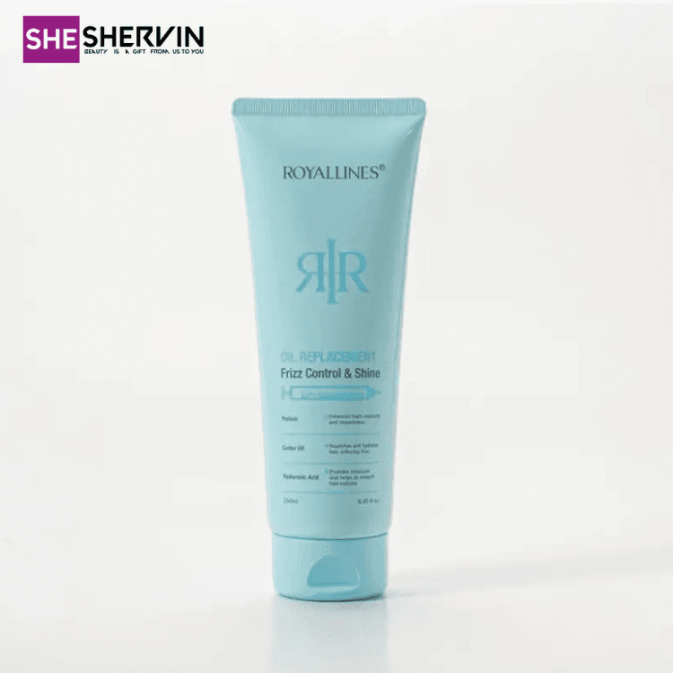 کرم مو ضد وز و براقکننده رویال لاینزROYALLINES Protein & Castor Oil Frizz Control & Shine 250ml
