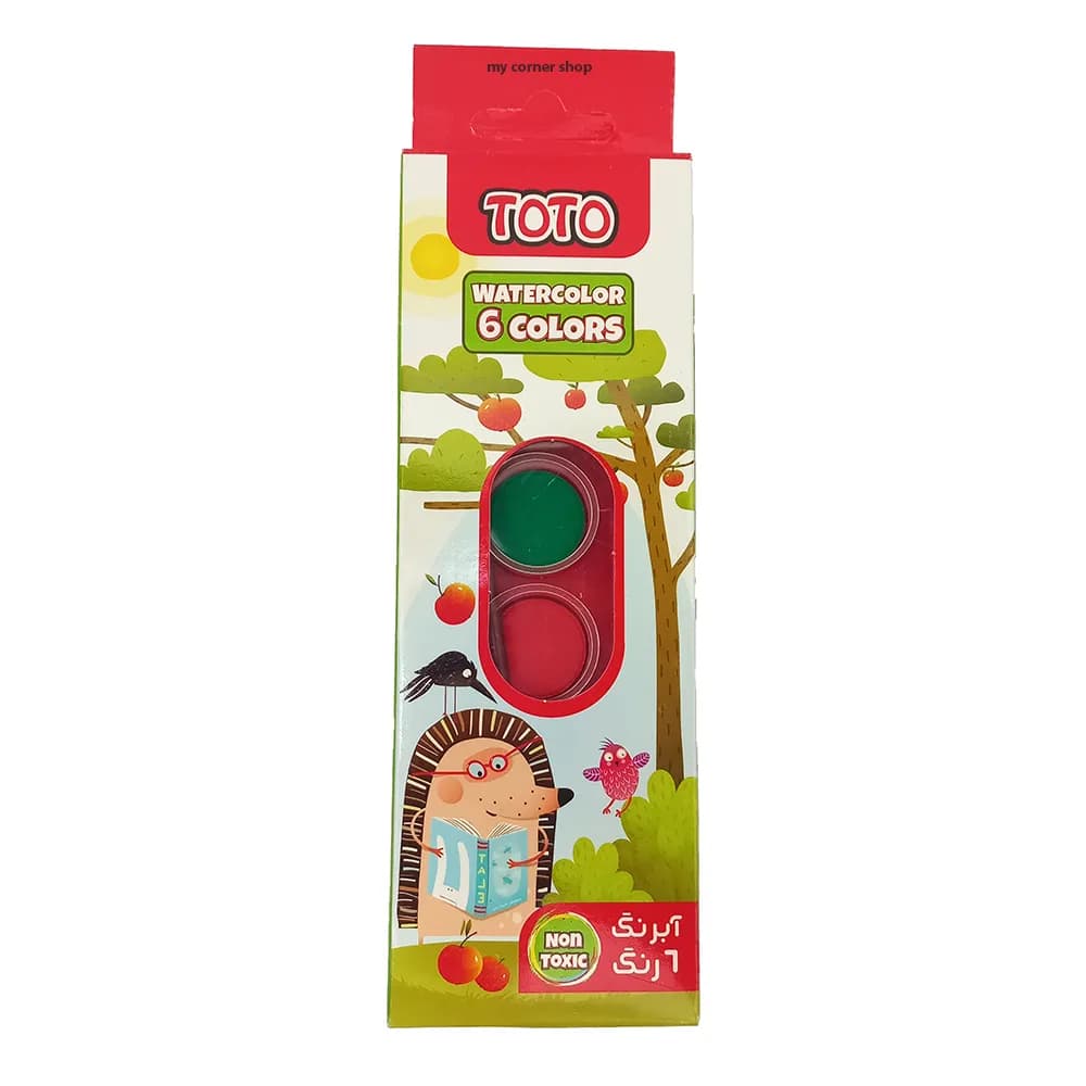 بسته آبرنگ 6 رنگ TOTO کد 022