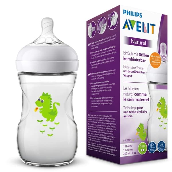 شیشه شیر اونت 260 میل طرح اژدها طلقی نچرال +1 ماه