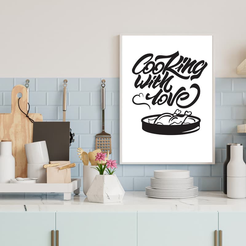 تابلو مدل دکوراتیو طرح cooking love کد 0364 — تصویر ۲