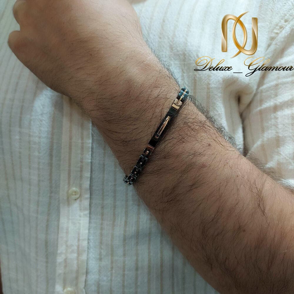دستبند مردانه استیل طرح ROLEX مشکی و رزگلد BR-N95 — تصویر ۳