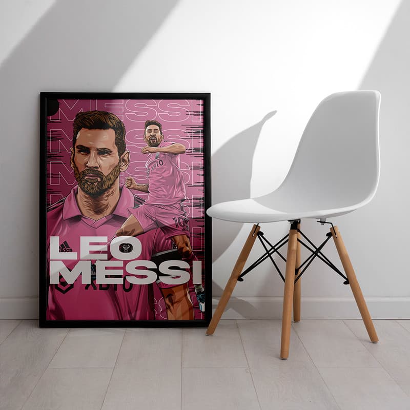 تابلو مدل دیواری طرح مسی Messi کد FD505 — تصویر ۳
