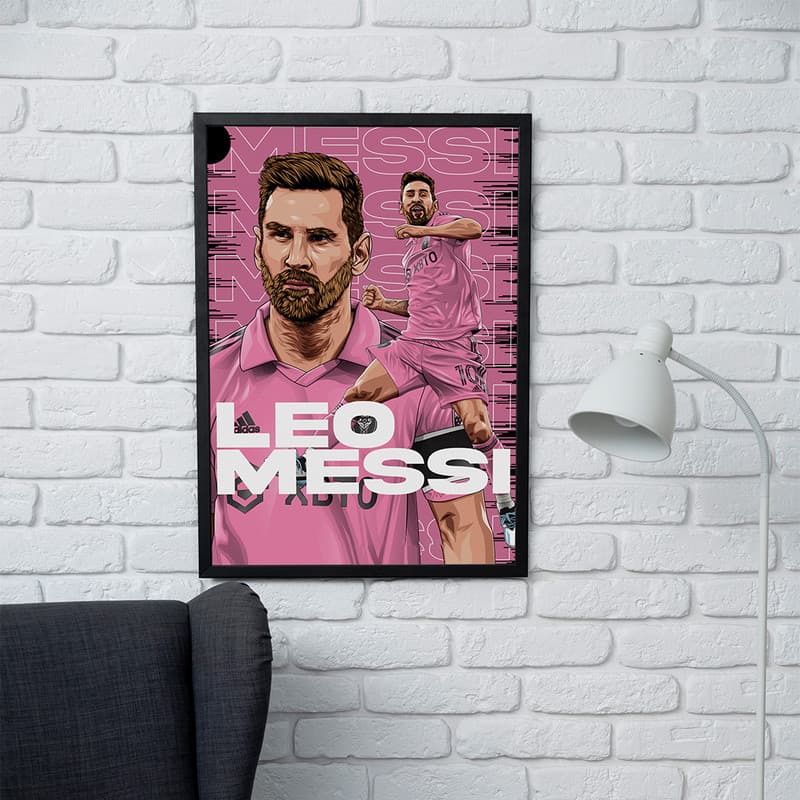 تابلو مدل دیواری طرح مسی Messi کد FD505 — تصویر ۲