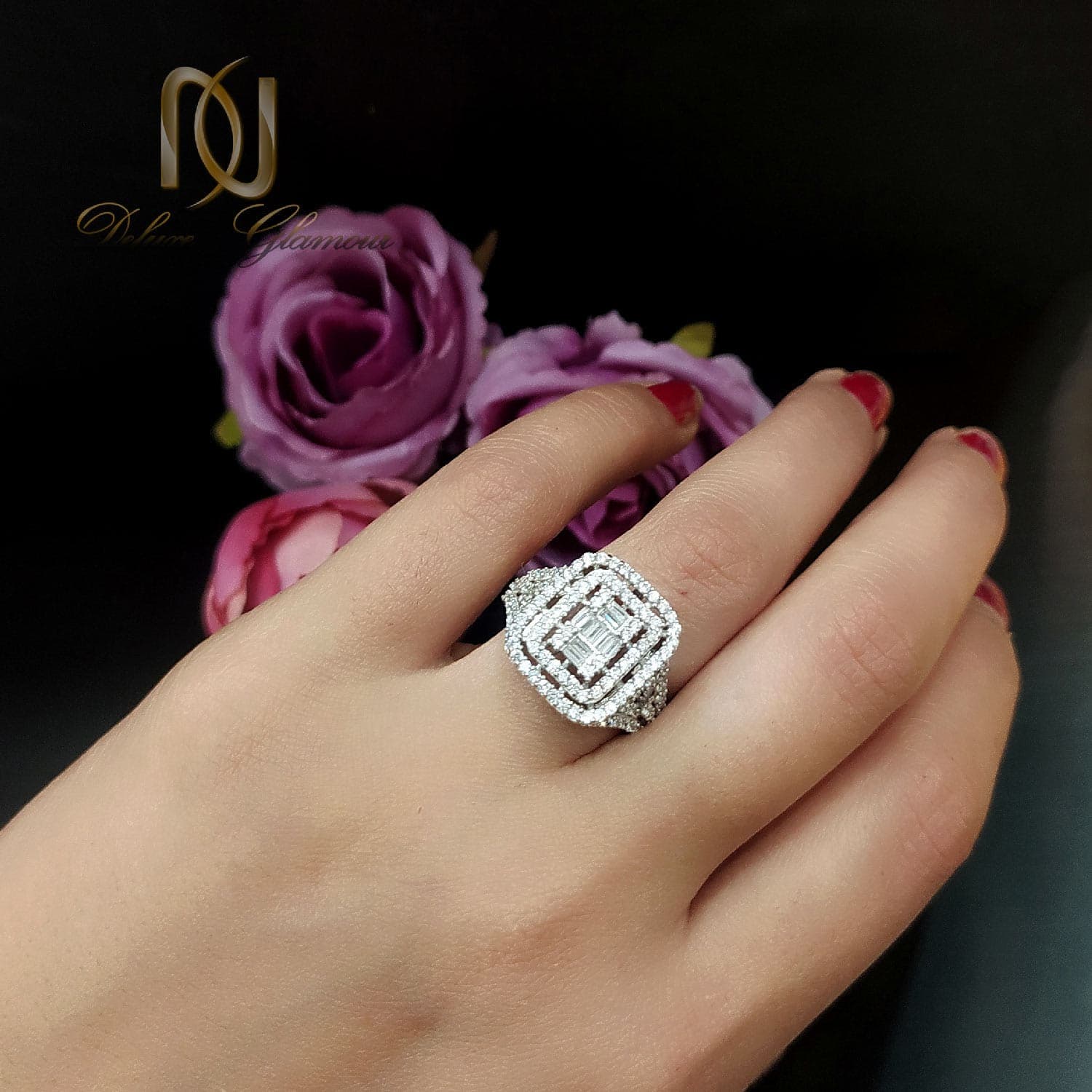 حلقه ست استیل طرح طلای نامزدی rg-n606 — تصویر ۶