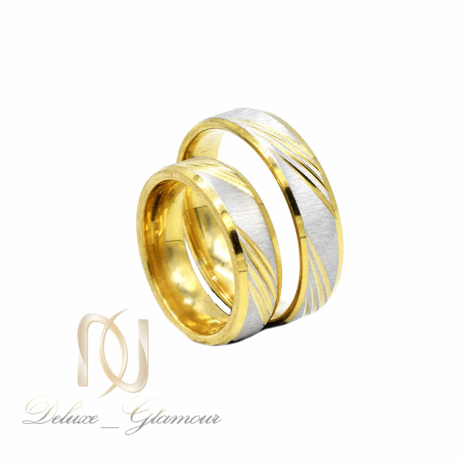 حلقه ست استیل طرح طلای نامزدی rg-n606