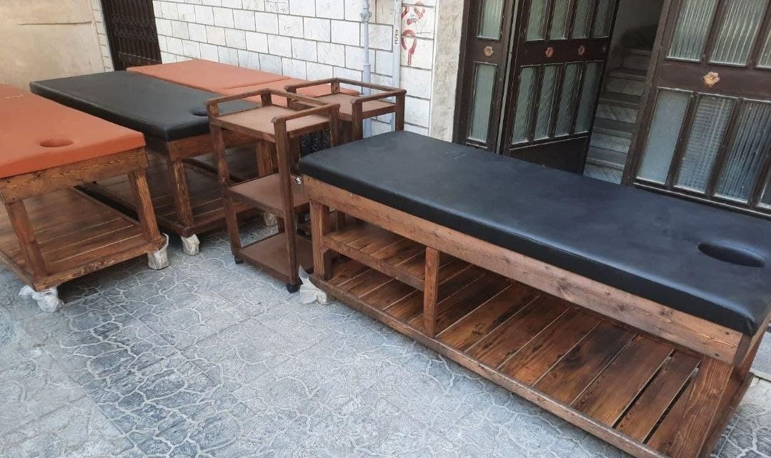 تخت ماساژ لیزر سالن فشیال چوبی چوب روس برند مدشاپ — تصویر ۳
