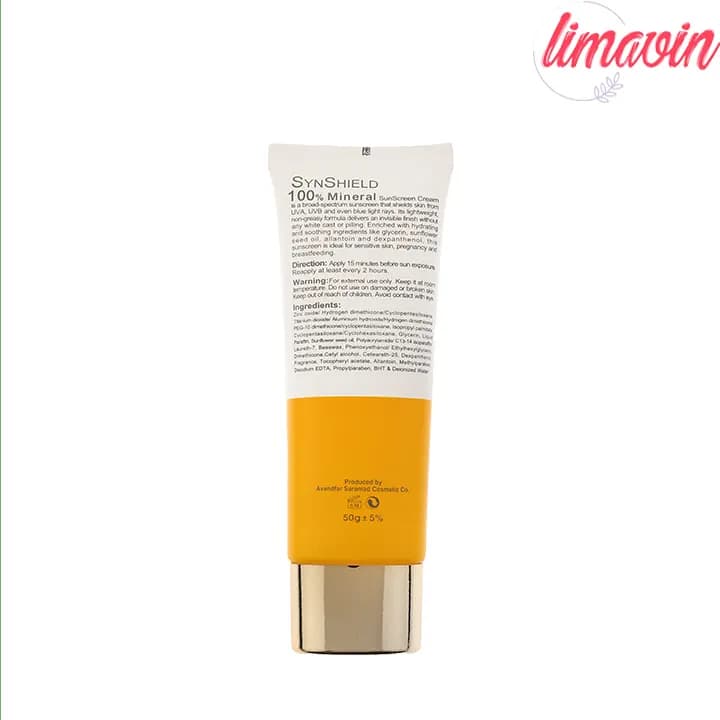 کرم ضد آفتاب بدون رنگ ساین اسکین SPF 50 مدل SYN Shield Mineral حجم 50 میلی‌لیتر — تصویر ۴