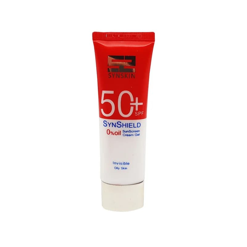 فلوئید ضدآفتاب بدون رنگ ساین اسکین SPF50 مدل SYN SHIELD، مناسب پوستهای چرب، حجم 50 میلیلیتر — تصویر ۷