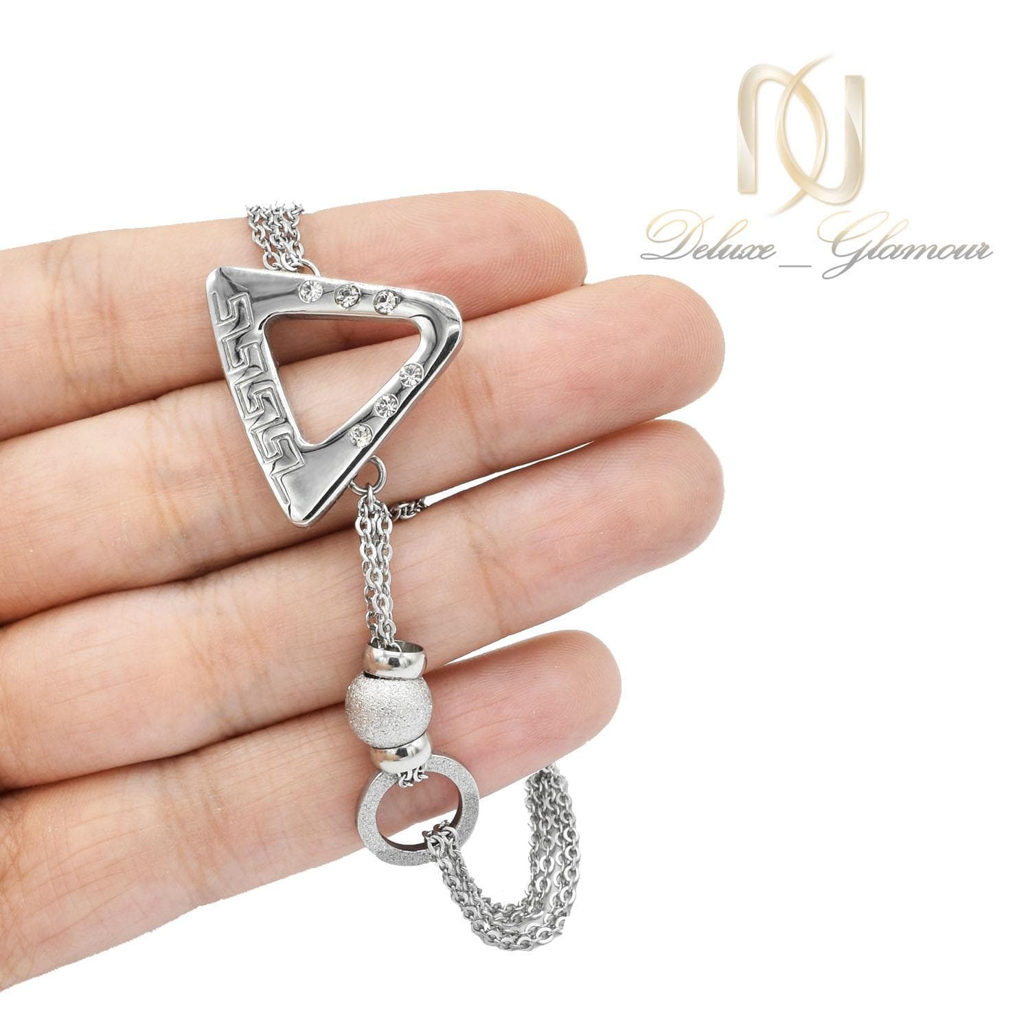 دستبند زنانه استیل طرح مثلثی جدید DS-N486 — تصویر ۳