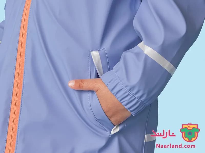 بارانی کلاه دار دخترانه لوپیلو آلمان بدون آستر آبی آسمانی — تصویر ۳