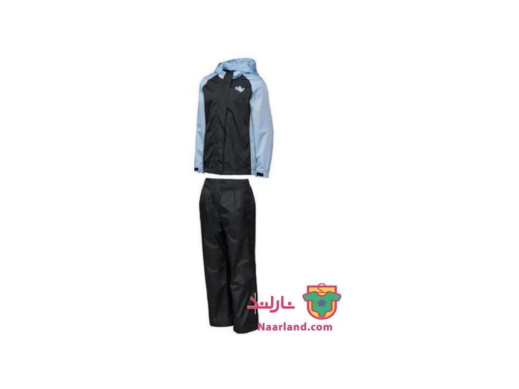 ست بارانی دخترانه crivit آلمان بدون آستر و سبک رنگ مشکی ابی