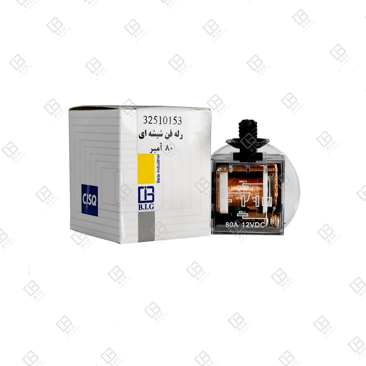 رله فن شیشه ای رادیاتور 80 آمپر (گرد کلاه دار) پژو 405 کد 32510153 — تصویر ۴
