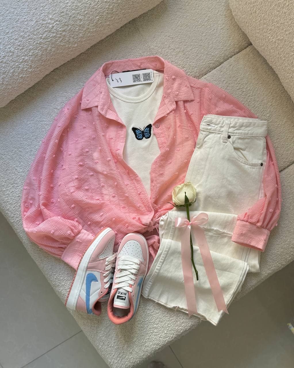شومیز نخی طرح برجسته ✨
