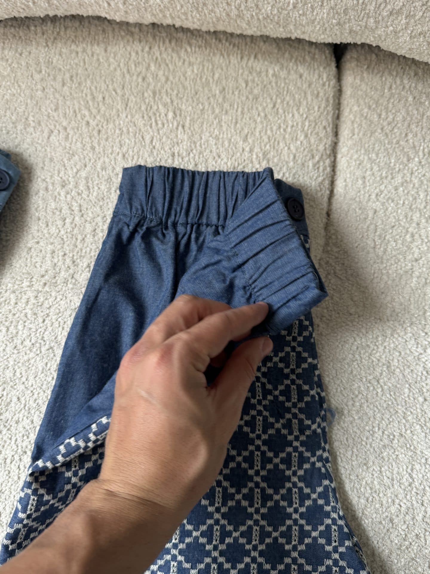 شلوار بگ لینن طرحدار 🩵 — تصویر ۲