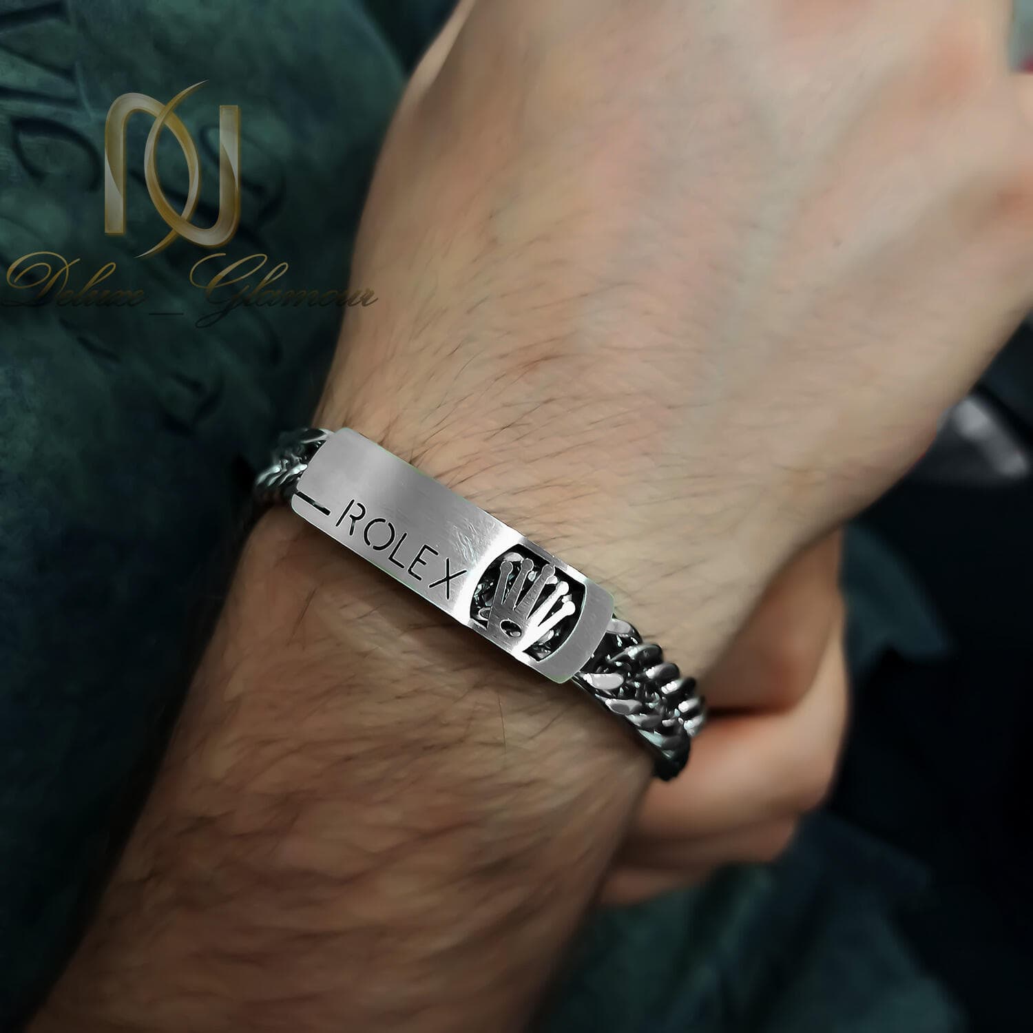 دستبند ROLEX مردانه استیل نقره ای DS-N908 — تصویر ۳
