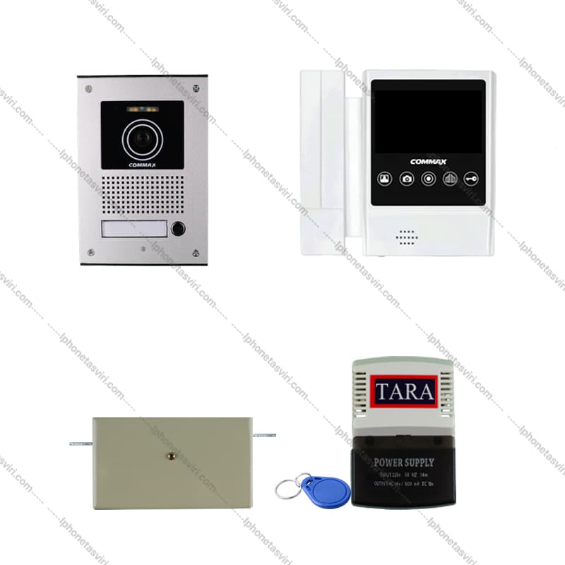 پک آماده نصب آیفون تصویری کوماکس تک واحدی با مانیتور 43pmi و پنل کارتی