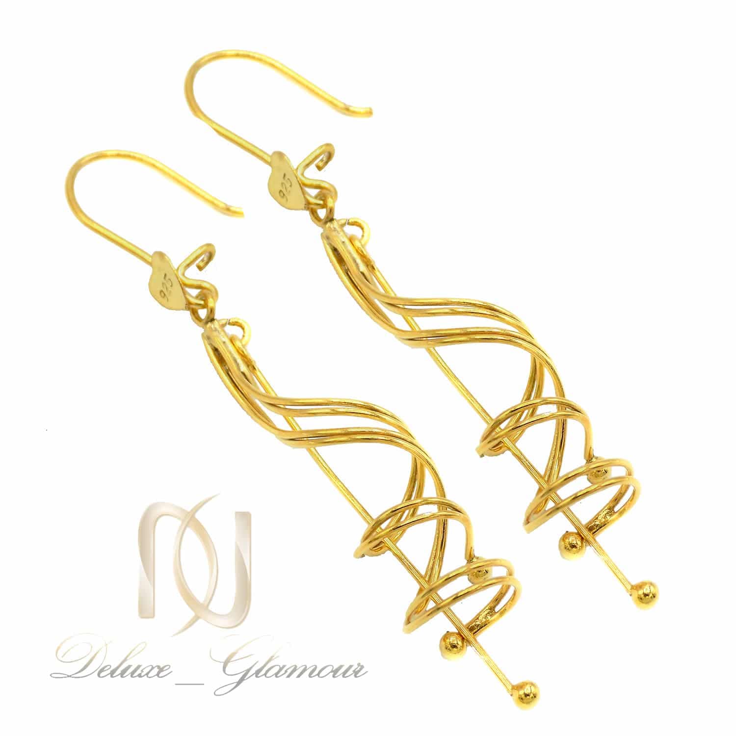 گوشواره نقره آویزی طرح طلا er-n246