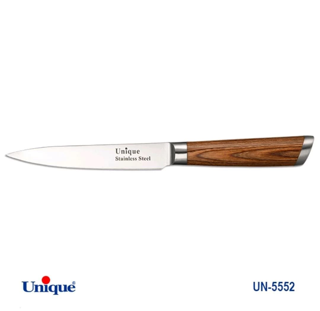کارد تک آشپزخانه 5 یونیک دسته چوب کد UN-5552 طرح 2