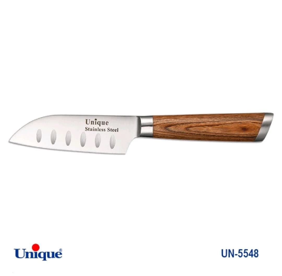 کارد تک آشپزخانه 4 یونیک دسته چوب کد UN-5548 طرح 2