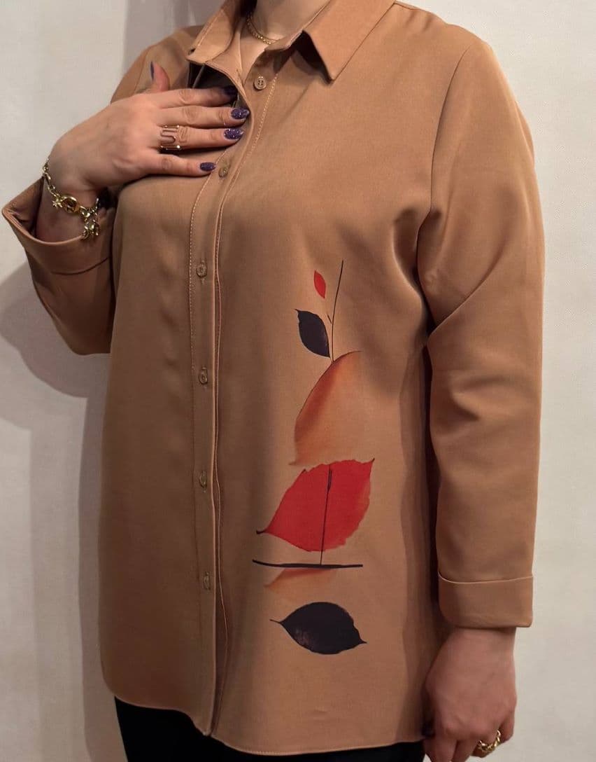 شومیز طرح برگ کد 4528 — تصویر ۵