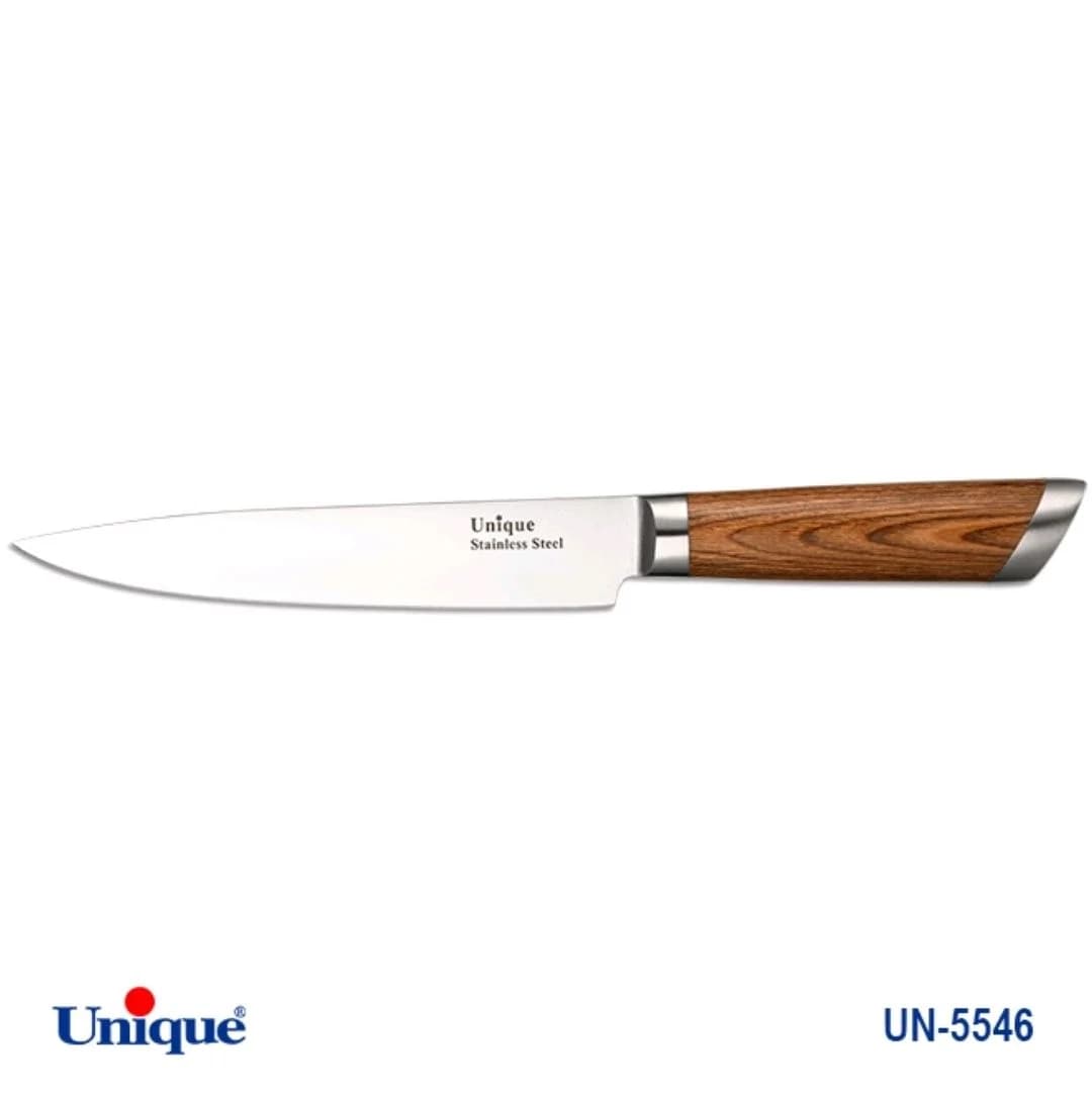 کارد تک آشپزخانه 7 یونیک دسته چوب کد UN-5546 طرح 2