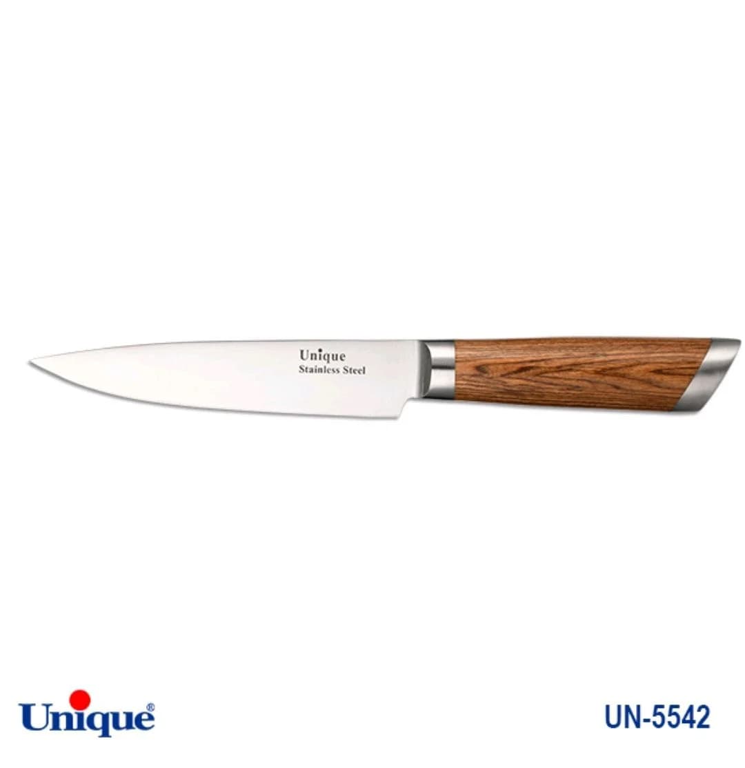 کارد تک آشپزخانه 6 یونیک دسته چوب کد UN-5542 طرح 2