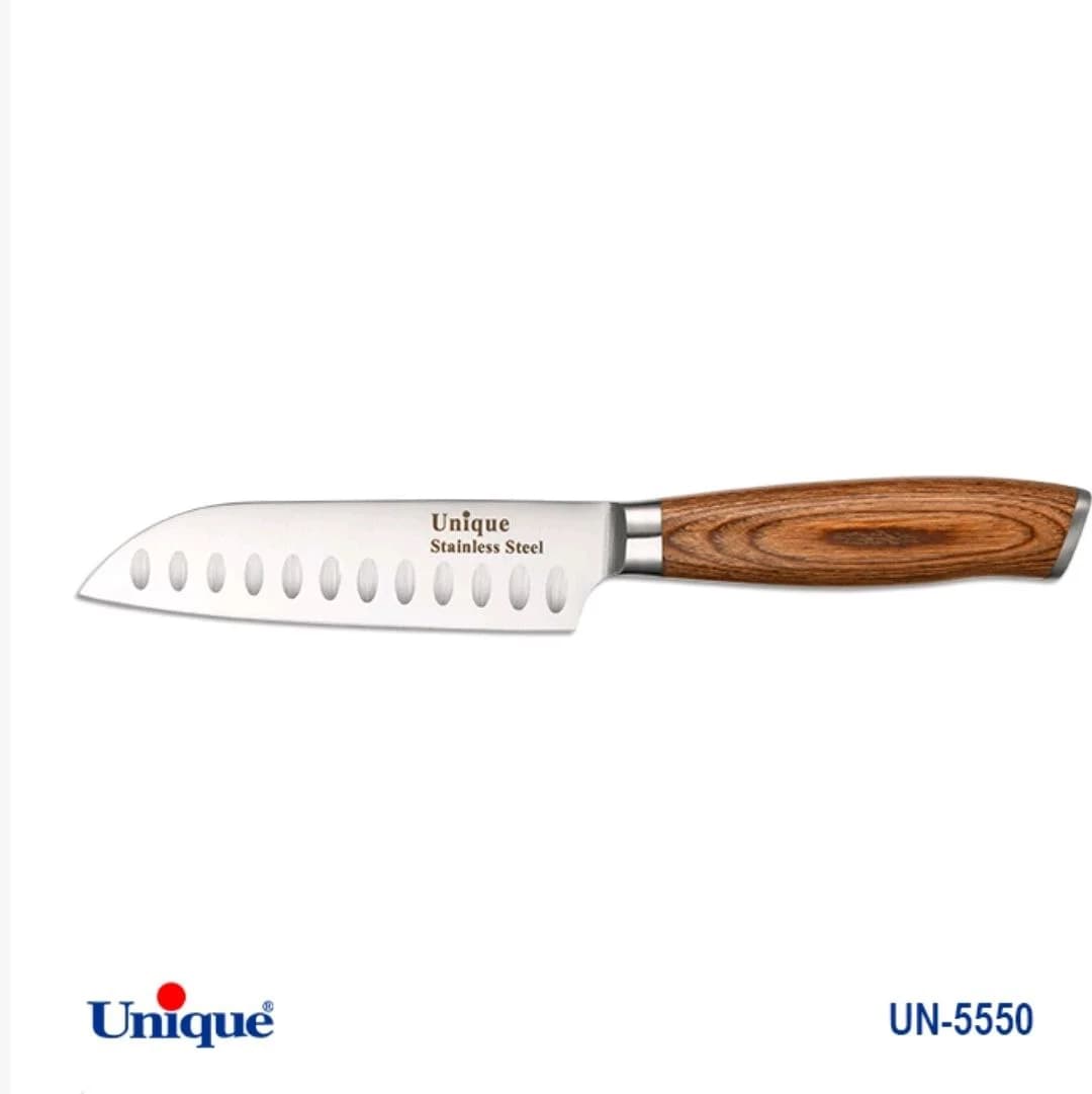 کارد تک آشپزخانه 5 سانتاکو یونیک دسته چوب کد UN-5550 طرح 1