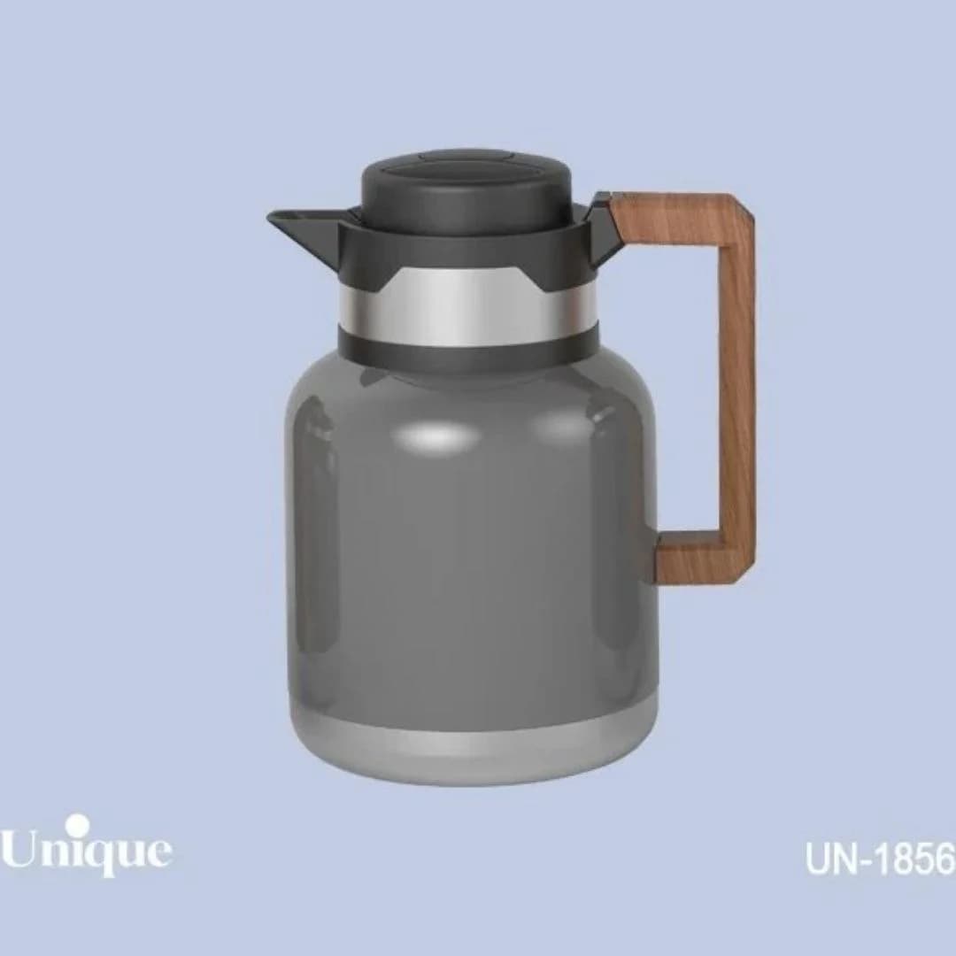 فلاسک 1 لیتر بدون شیشه یونیک دسته چوبی کد UN-1856